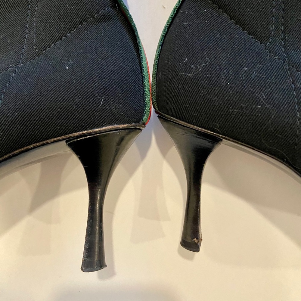 Gucci Web D Ring Black Tall Boots - Stretch - Picture 15 of 16